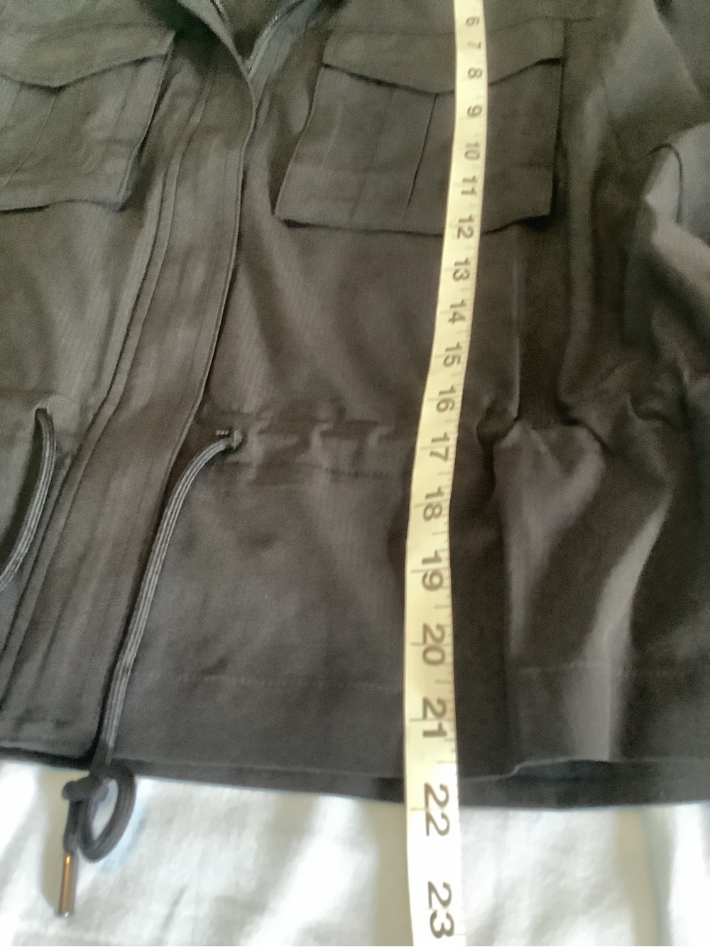 Women's Black Utility Jacket with Adjustable Drawcord Waist - Picture 5 of 7